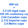 600 mL to Cups