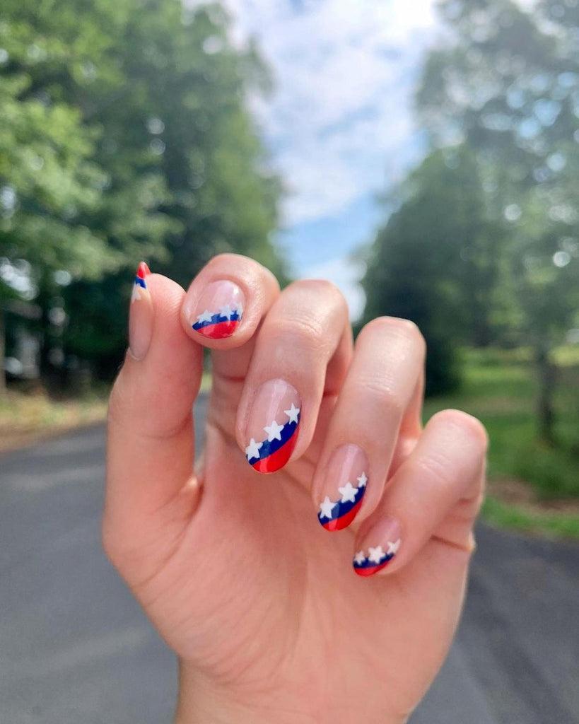 red white and blue nail art