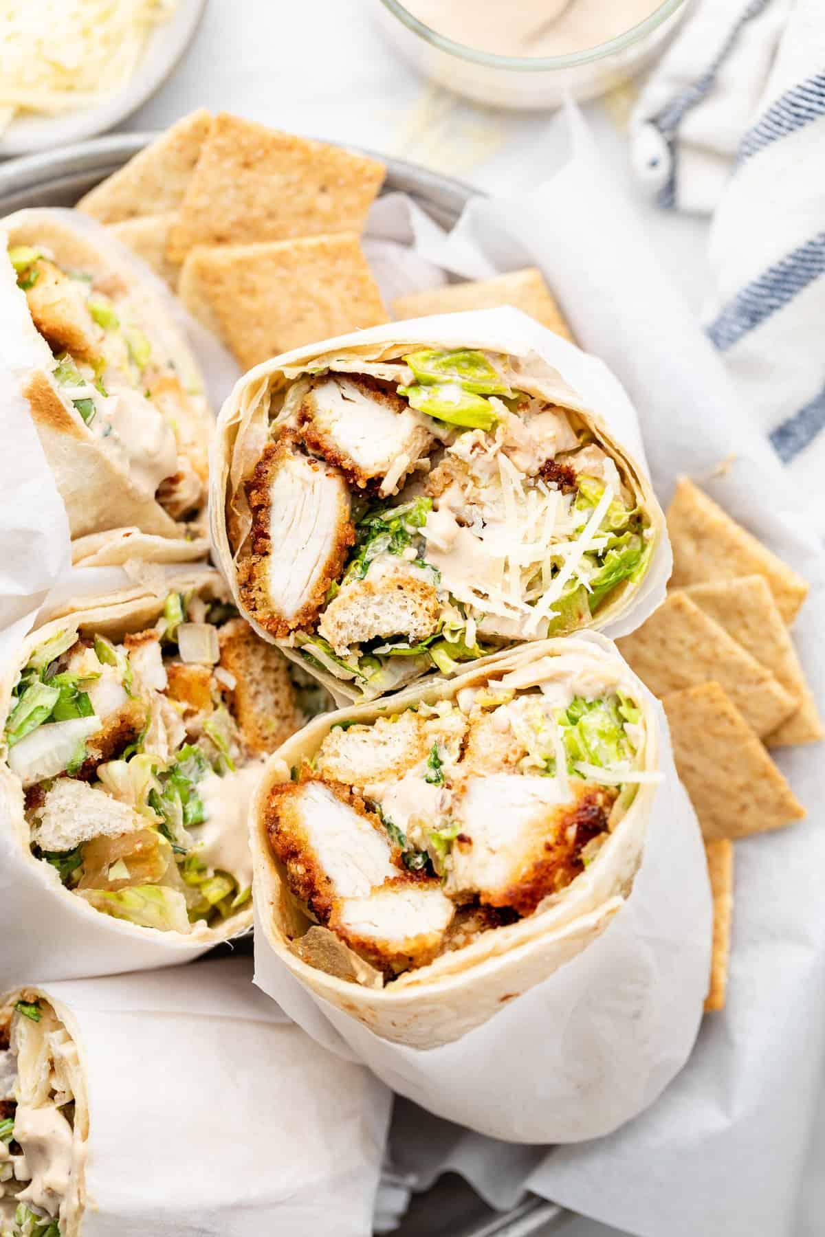 how many calories in a chicken ceasar wrap