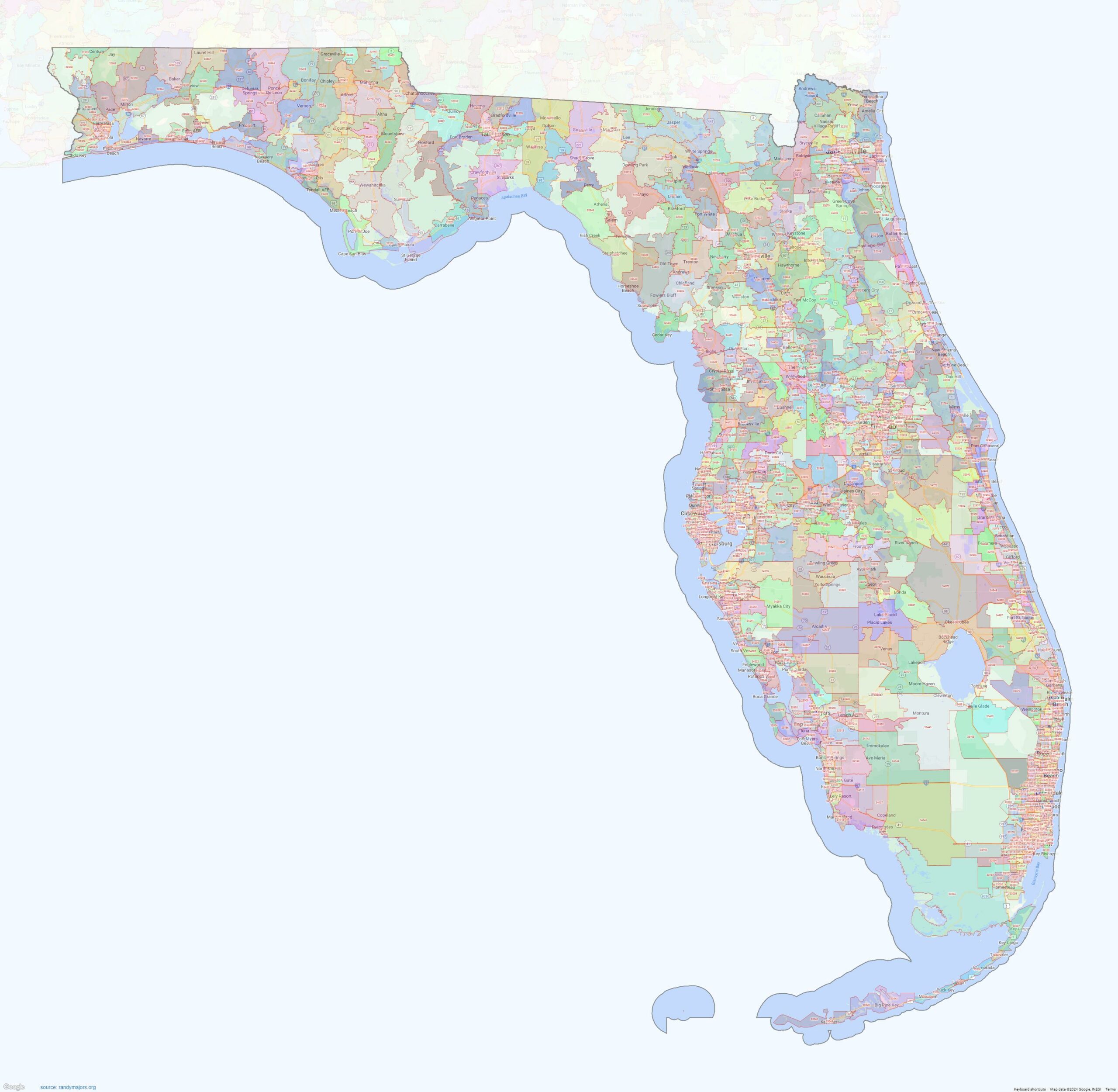 Pasco County, Florida - ZIP Codes Map