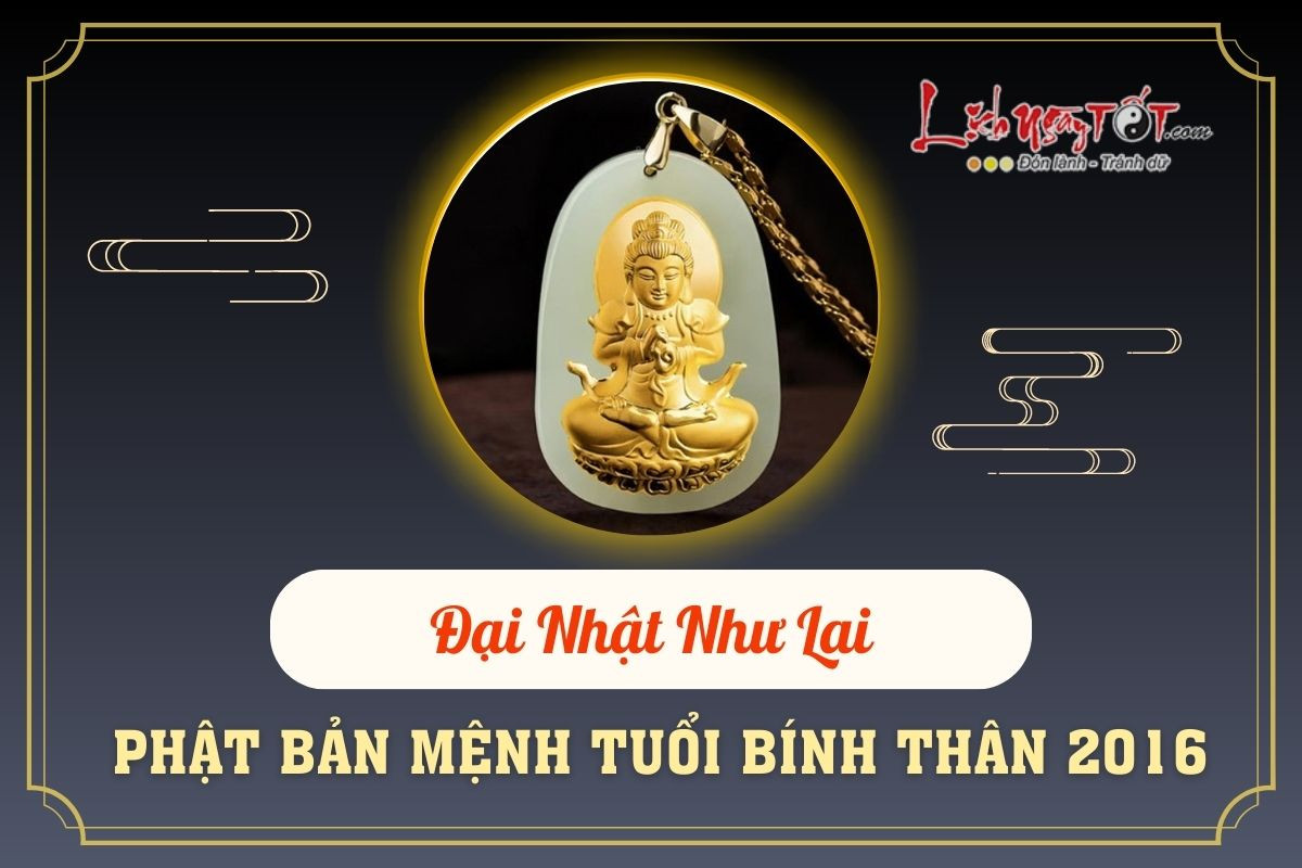 Hình ảnh Phật bản mệnh Đại Nhật Như Lai, vị Phật hộ mệnh cho người tuổi Thân, giúp tăng cường sự kiên nhẫn và trí tuệ