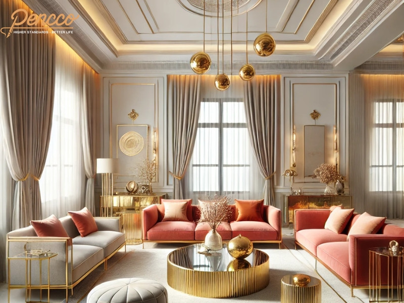 Không gian nội thất sang trọng và hài hòa phong thủy cho gia chủ mệnh Kim