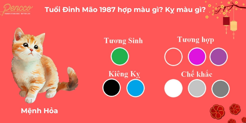 Các màu hợp và kỵ với người tuổi Đinh Mão 1987